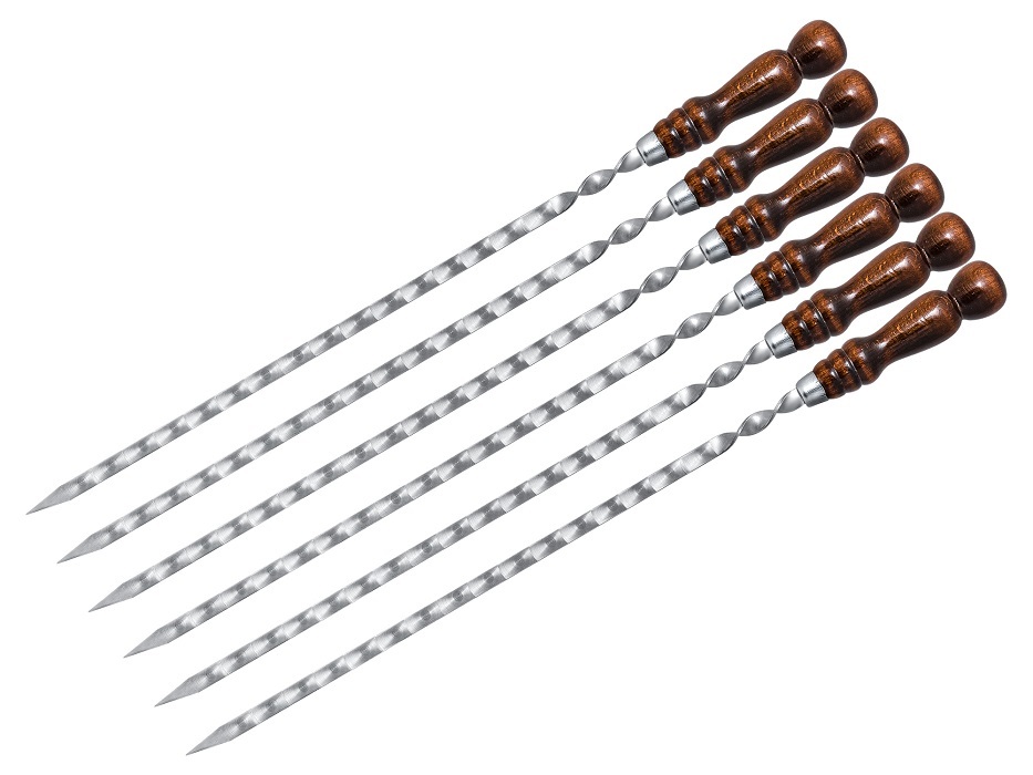 Шампура КОЛЬЦО с деревянной ручкой,  3х12х60см.