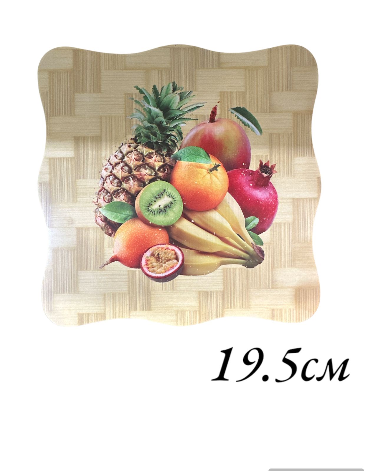 Подставка под горячее квадратные фрукты микс 19,5см AH-245(200шт)