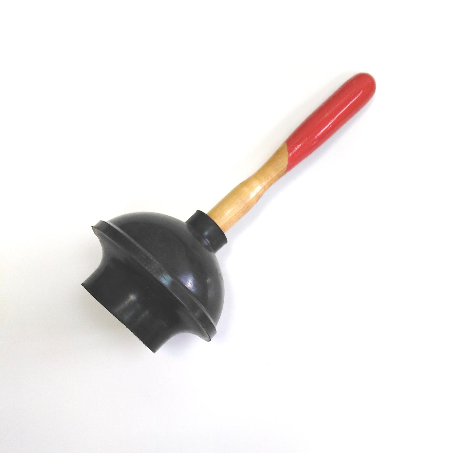 Вантуз с деревянной ручкой, двойной (Россия)