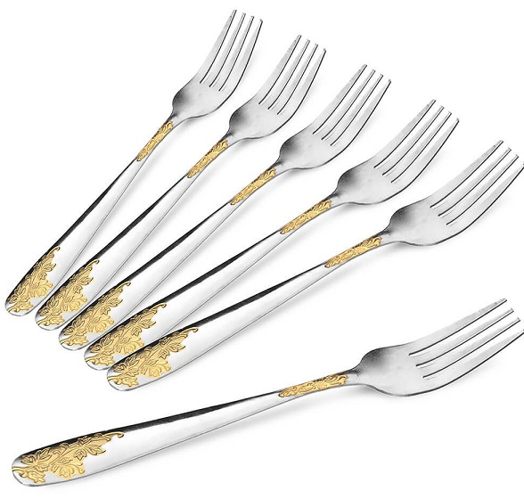 Вилка столовая с узорами  2-й сорт (100шт