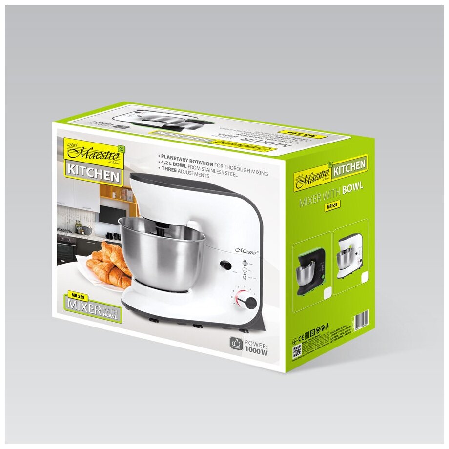 MR-559-BLACK Миксер с чашей 1000 Вт Maestro