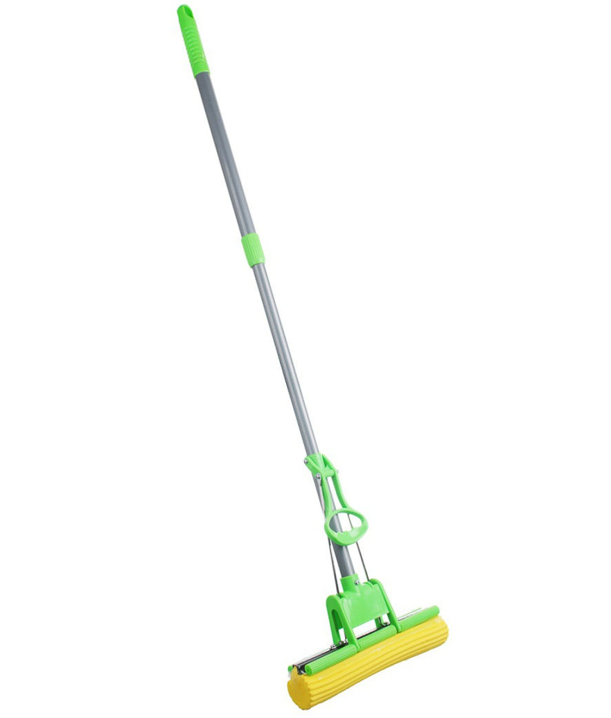 Швабра однороликовая стелескопической ручкой с жесткой губкой AH-1-1 (40шт)