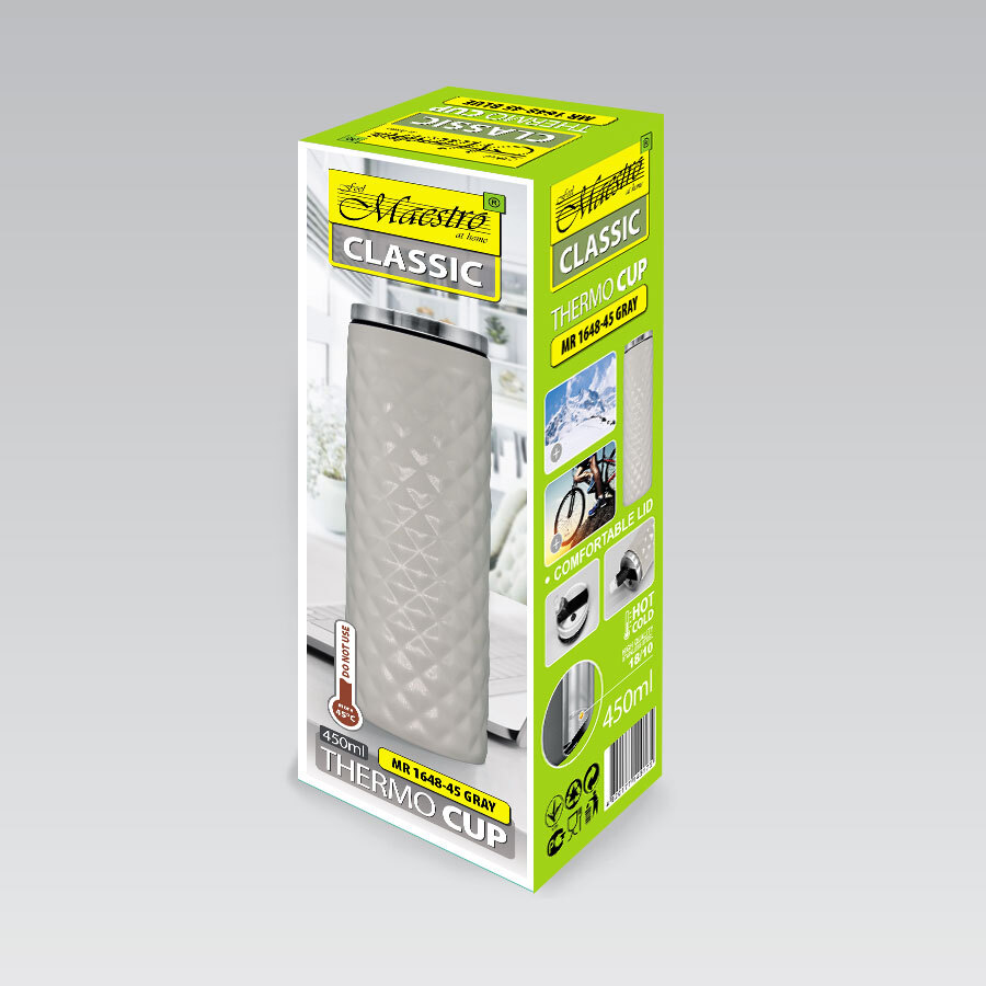 MR-1648-45-GREY Термокружка 0,45 л Maestro