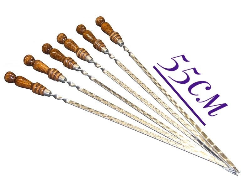 Шампура КОЛЬЦО с деревянной ручкой  3х12х55см.