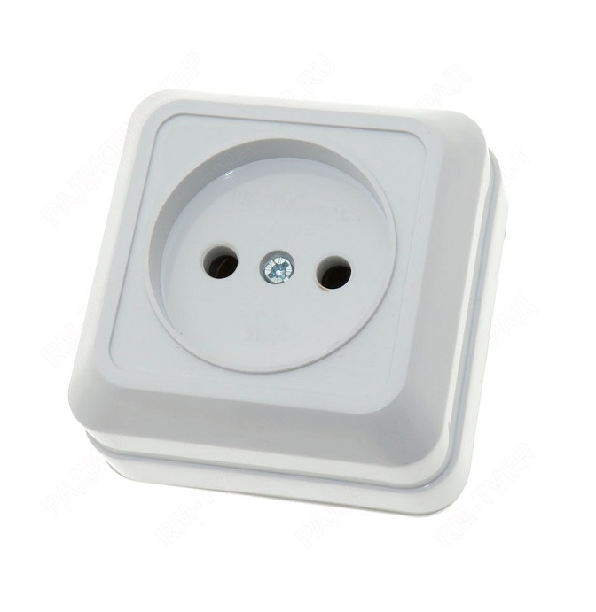 Розетка электрическая РОССВЕТ внутренняя одноместная без заземления AH-V-1805 (200шт)
