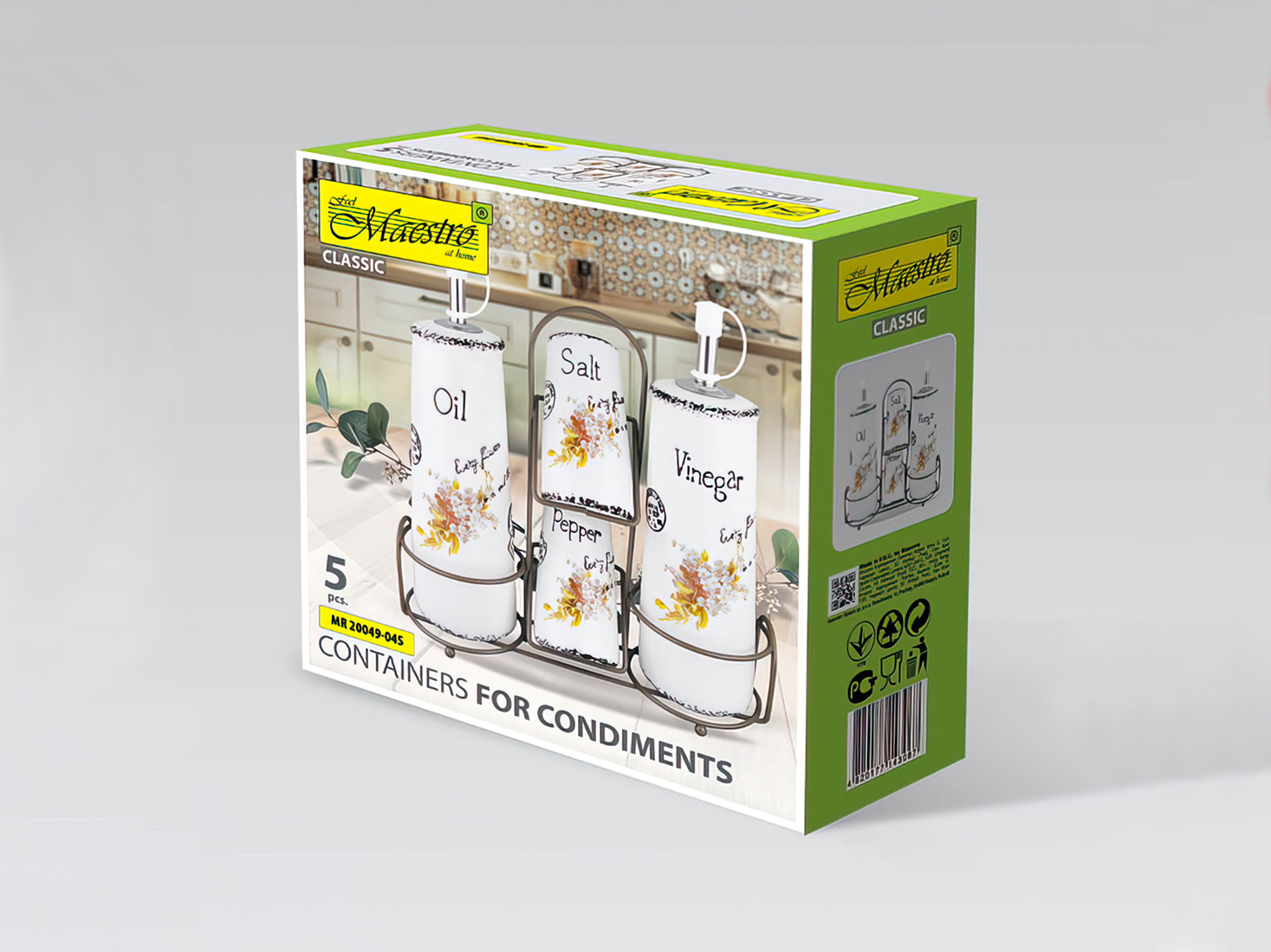 MR-20049-04S Набор для специй 5пр.Открытка-незабудка