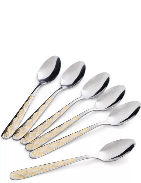 Ложка чайная с золотыми розами 6шт AH-V1013  (100шт)