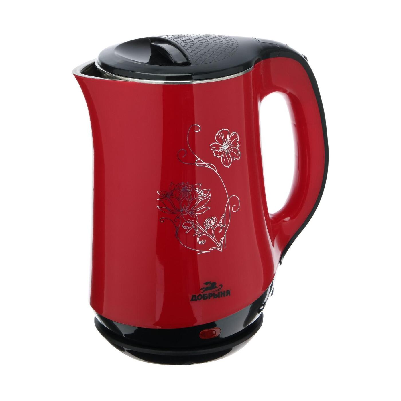 Добрыня Чайник эл DO-1244 Белый (1,8л) 2000Вт двойная стенка пл/нжс