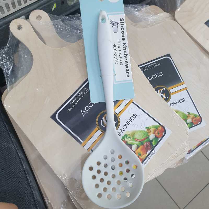 Шумовка силиконовая 30см. (белый) - AH-0010(240шт)