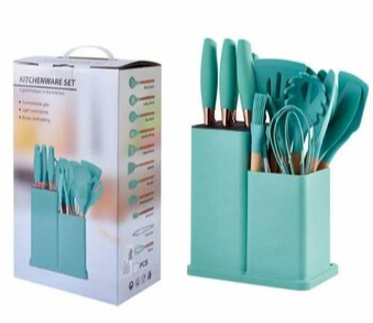 Набор кухонный с подставкой зеленная AH-19P (12шт)