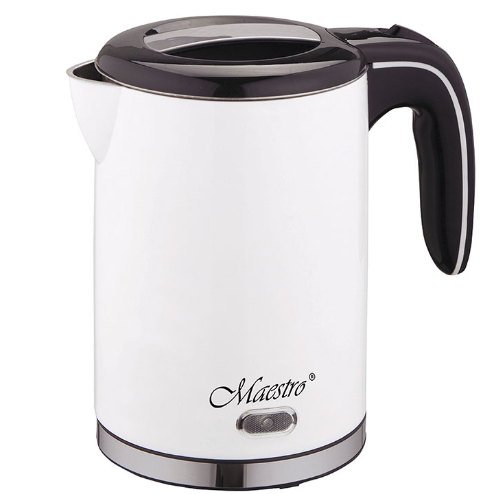 Чайник электрический металлический 1,2л.  - MAESTRO  MR-030-WHITE