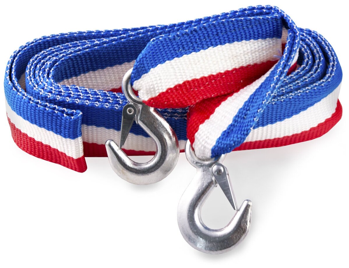 Трос  РЫВОК  лента 10 тн  2  крюка  пакет длина 5м