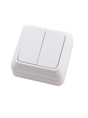Выключатель РОССВЕТ  электрический двухклавишный внутренний  AH-V-1804 (200шт)(200шт)